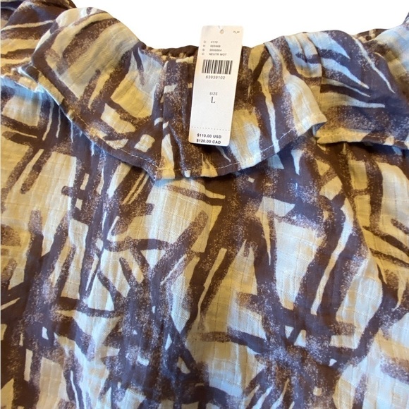 Anthropologie Ruffled Boat Neck Blouse Large - Picture 4 of 4